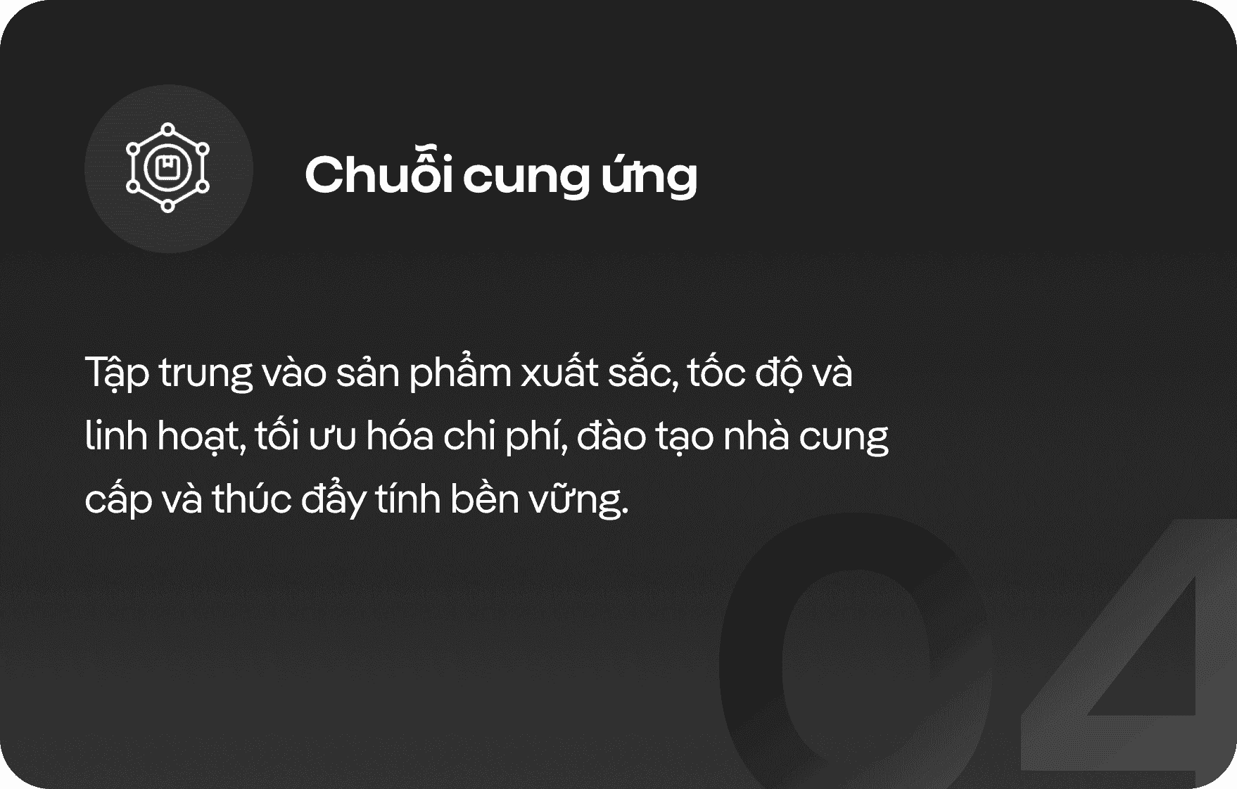 Sản Phẩm & Chuỗi Cung Ứng
