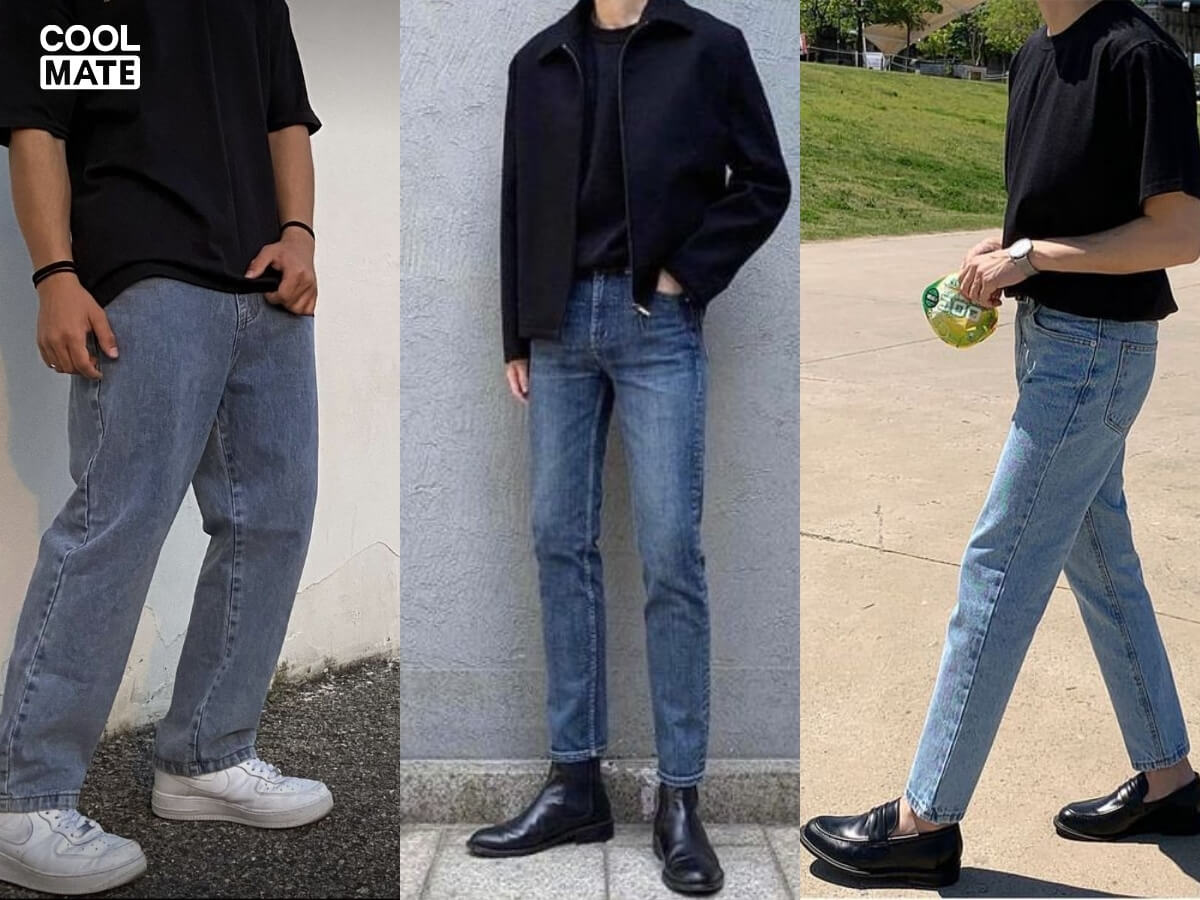 phối áo thun đen với các loại giày