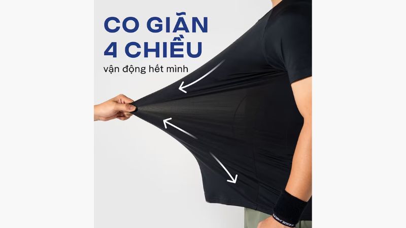 Độ co giãn 4 chiều của chiếc áo thun Coolmate
