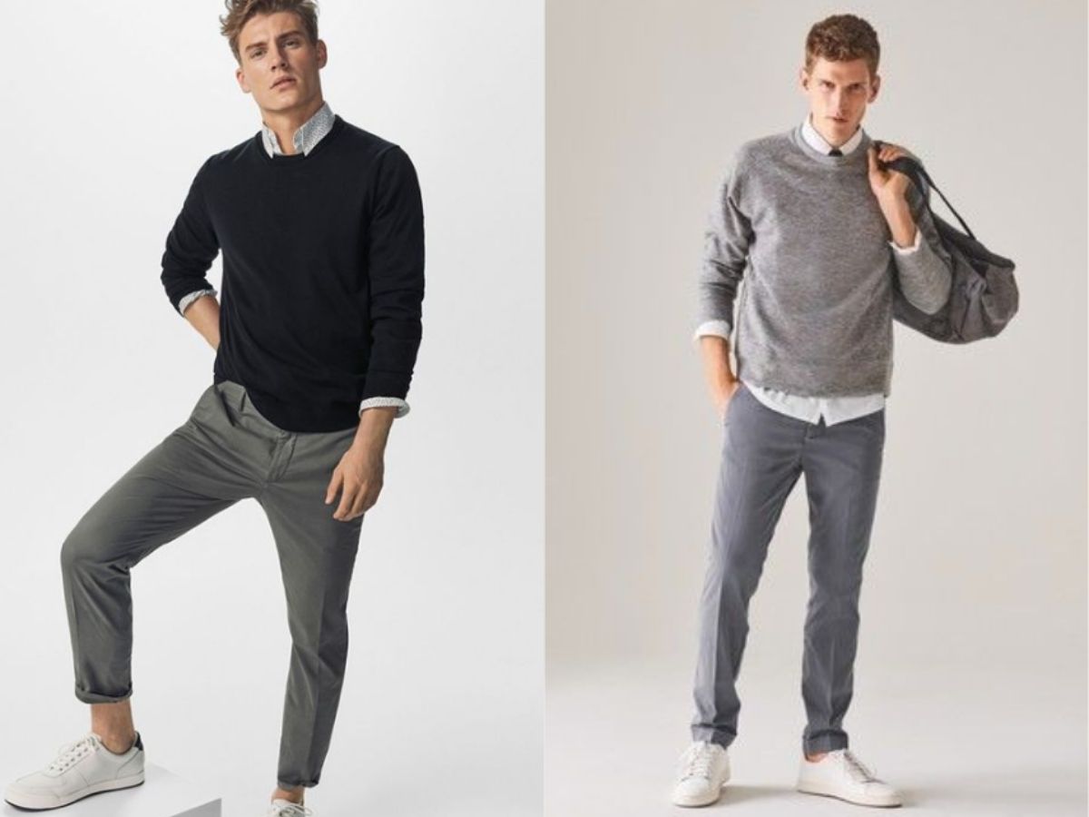 Bí quyết phối áo nỉ nam dài tay