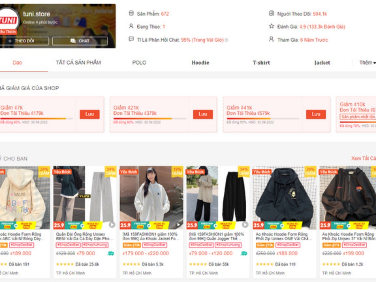 Lưu ý khi mua quần áo trên shopee