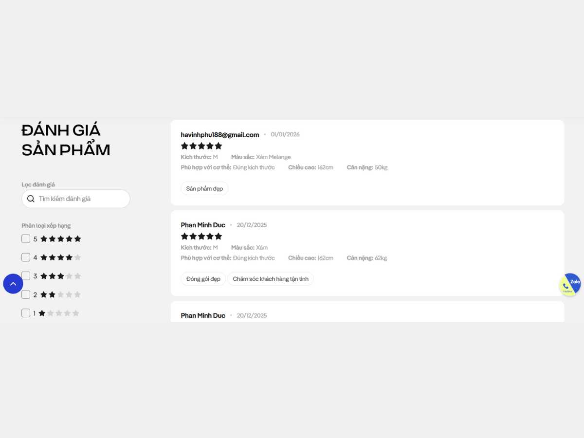 Tham khảo đánh giá từ người mua