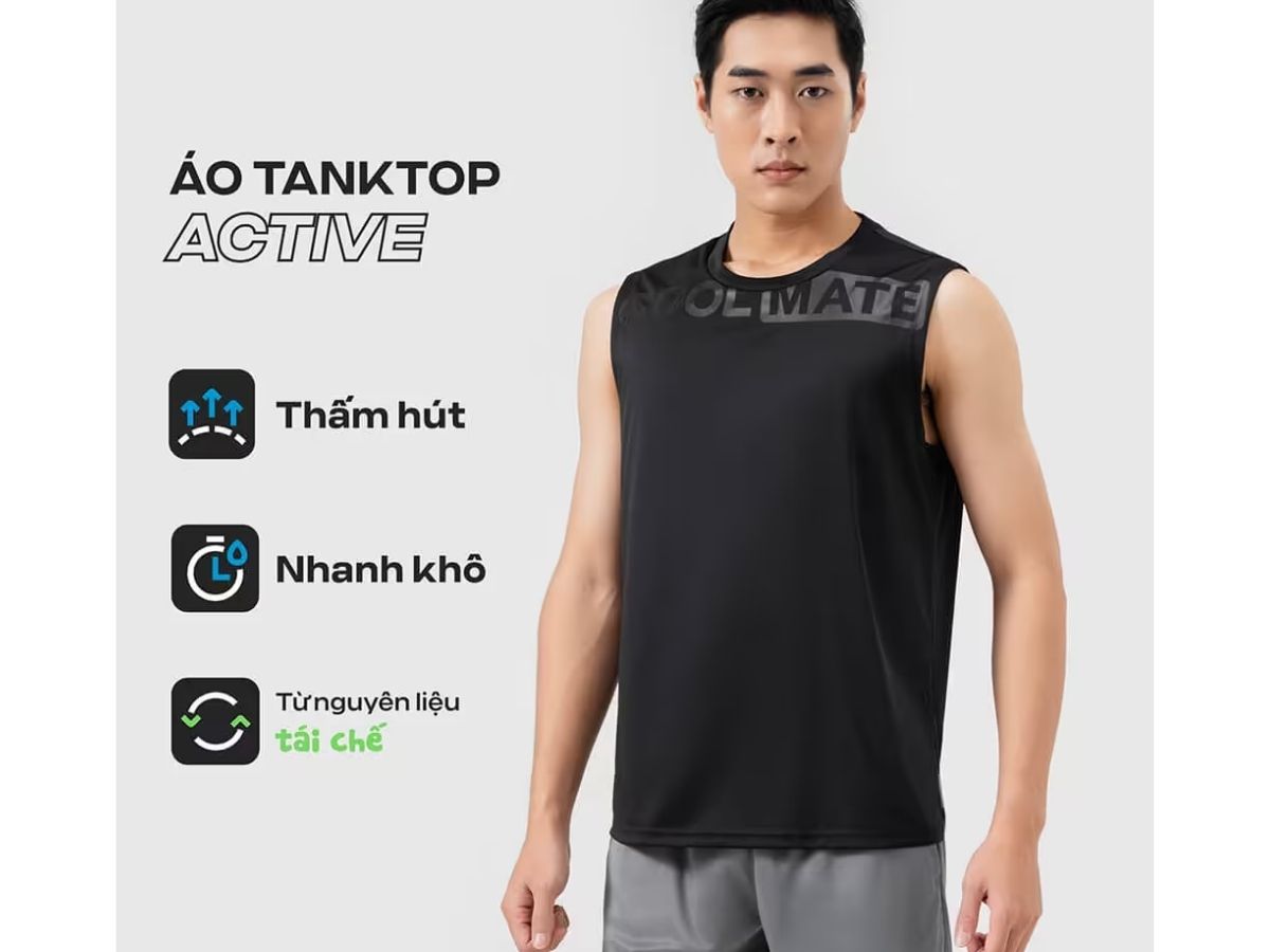 Sản phẩm Tank top Cotton Compact của Coolmate, thấm hút, bền