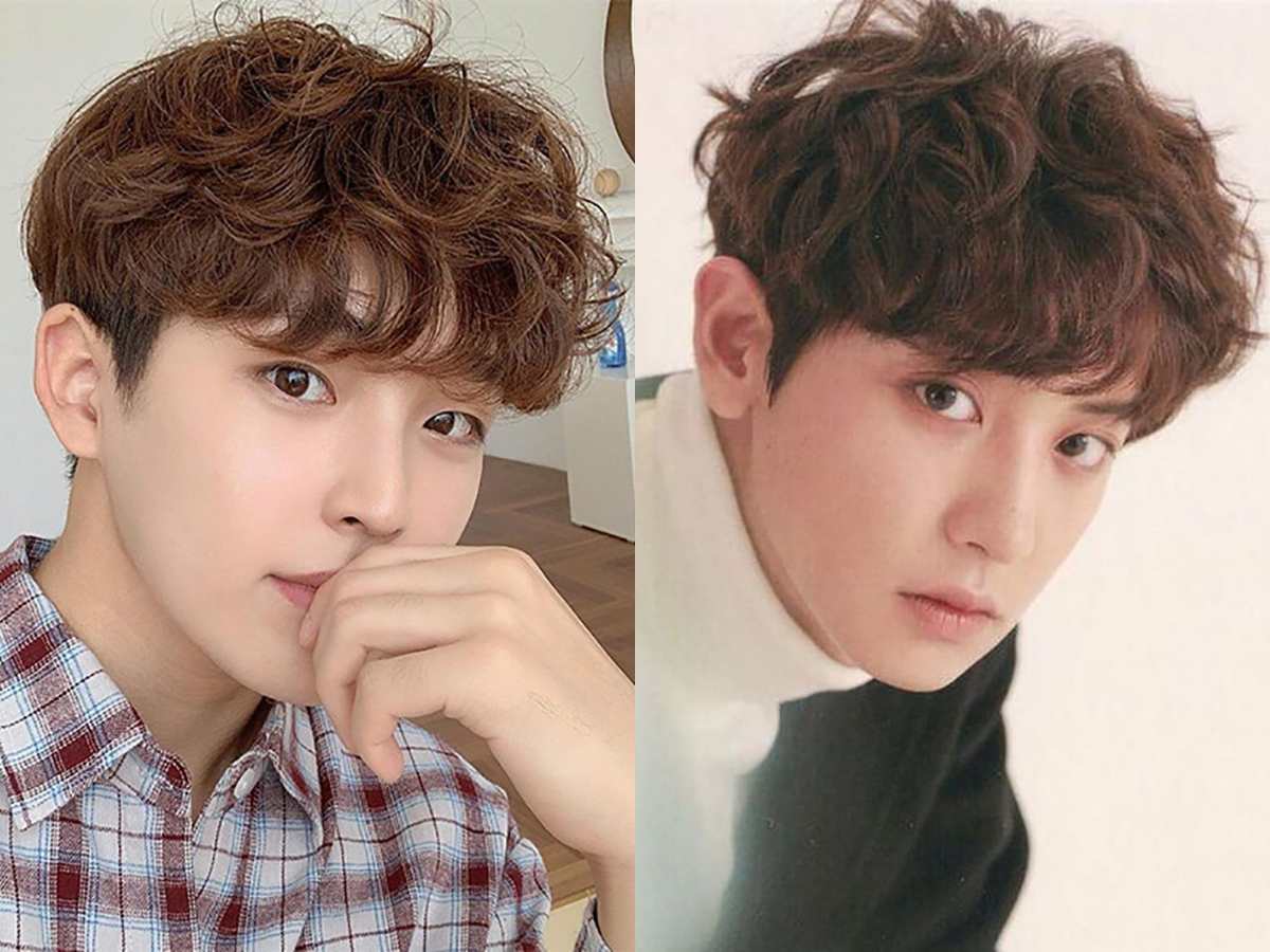 Tóc nam mái ngố uốn xoăn