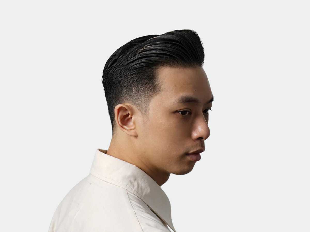 Tóc pompadour nam mặt tròn