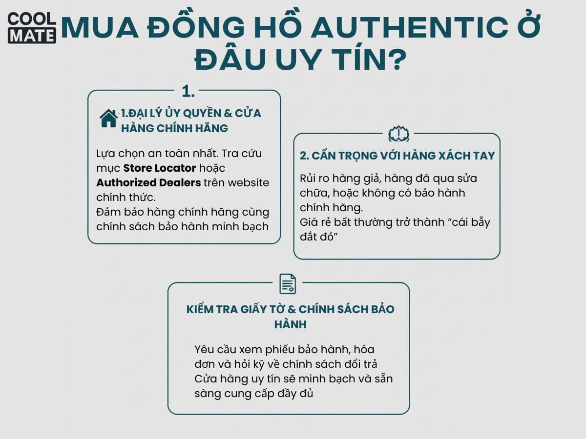 cách mua đồng hồ Authentic uy tín