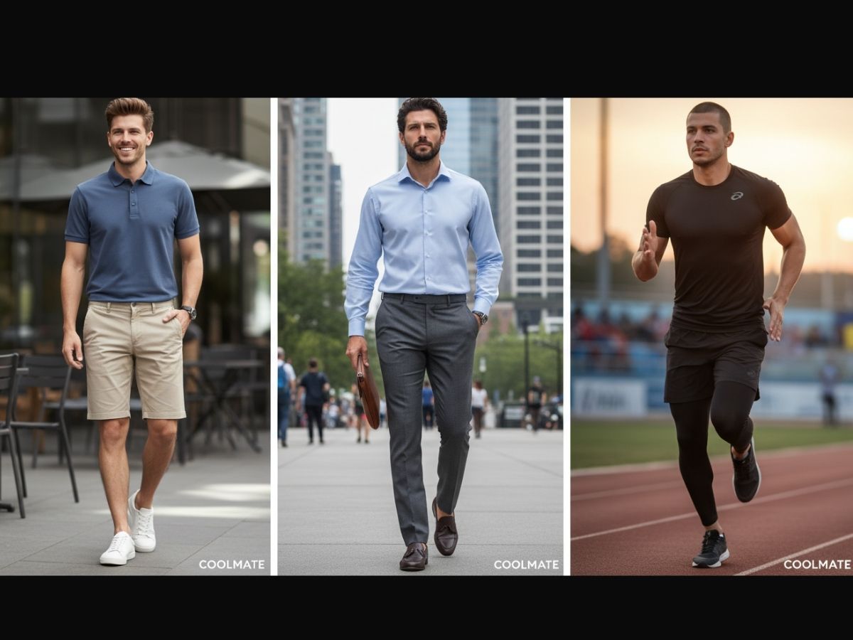 (1) Áo polo và quần short; (2) Áo sơ mi và quần tây; (3) Đồ thể thao