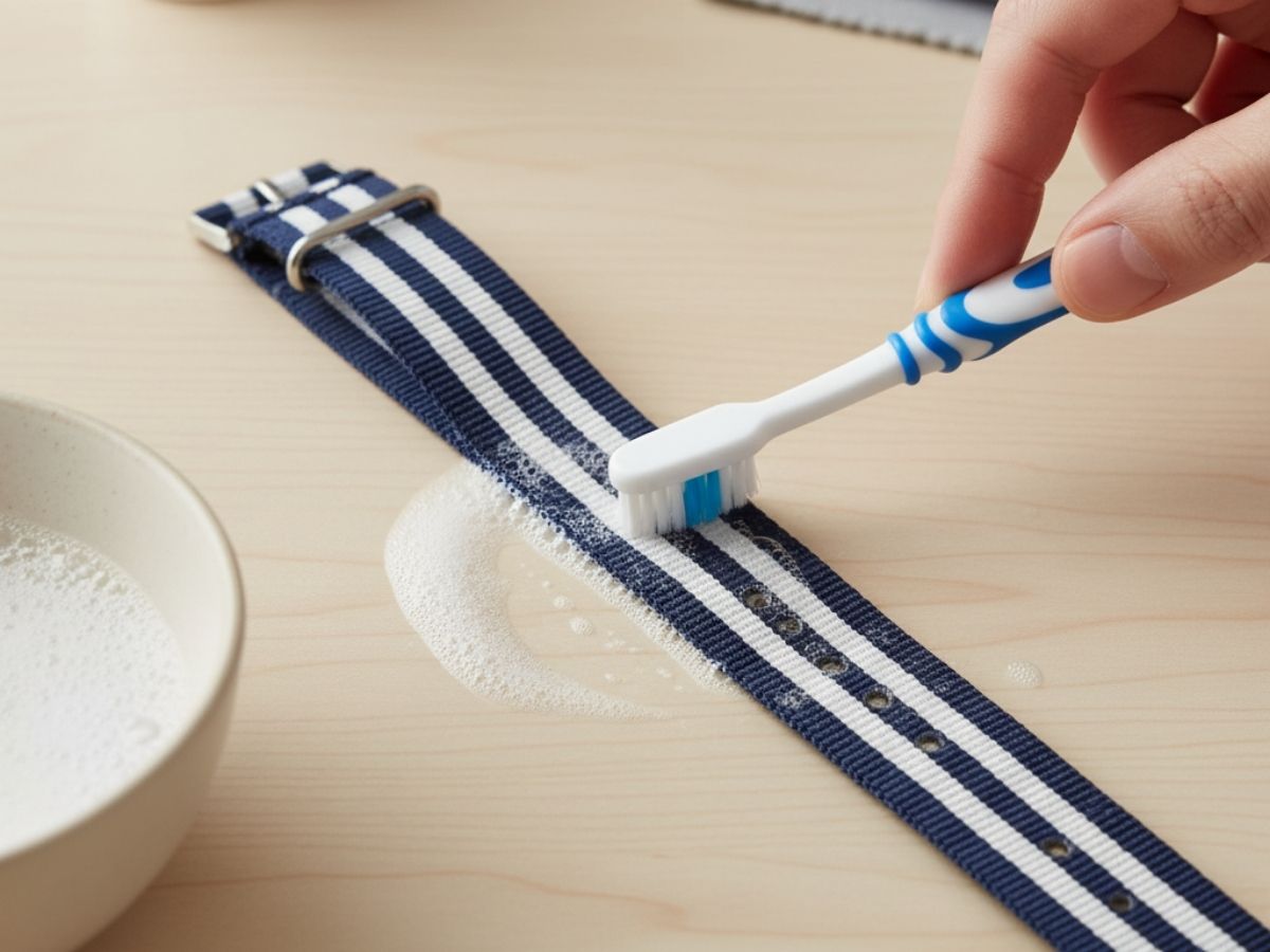 Vệ sinh dây đồng hồ vải