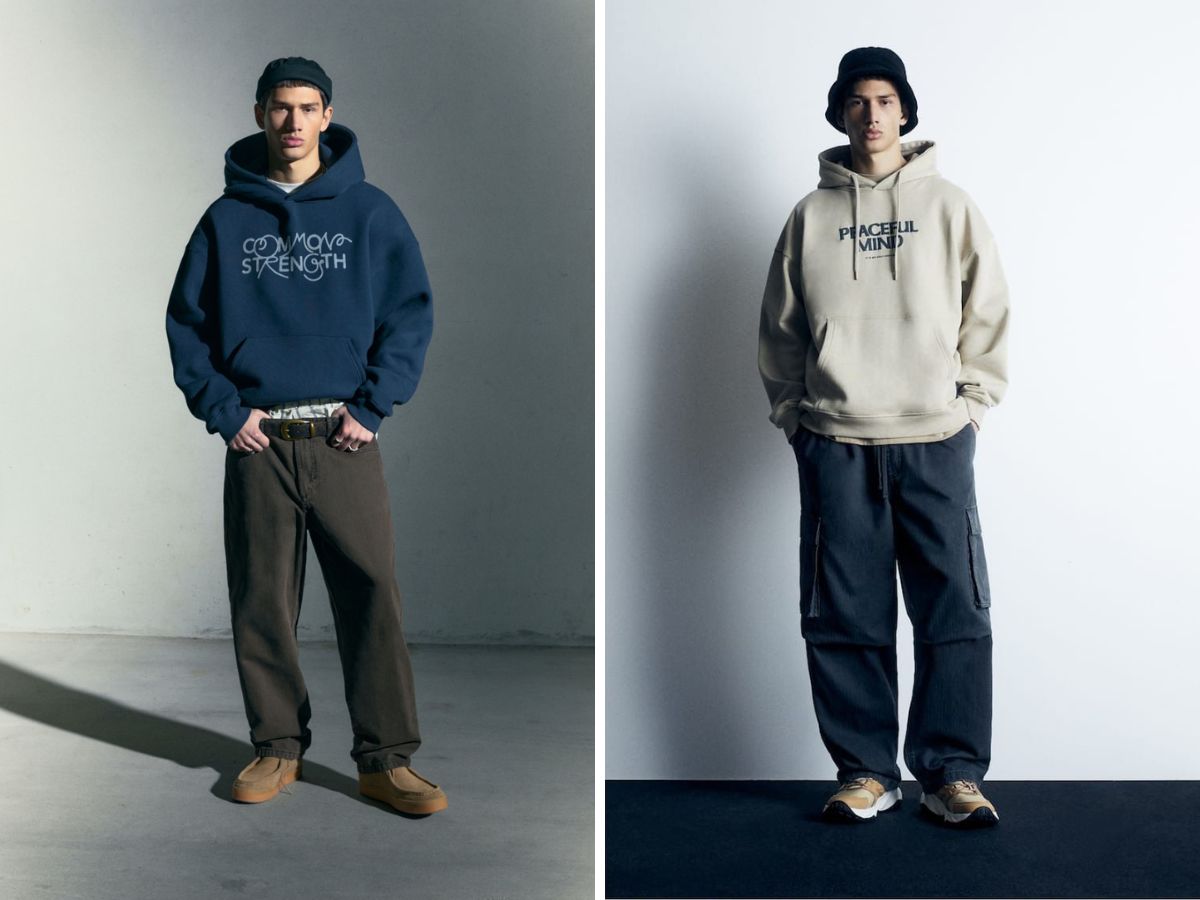 Thêm chất với áo hoodie và quần ống rộng