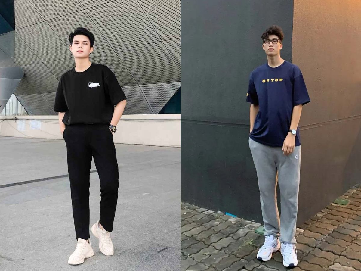 Kết hợp áo thun localbrand và quần tây