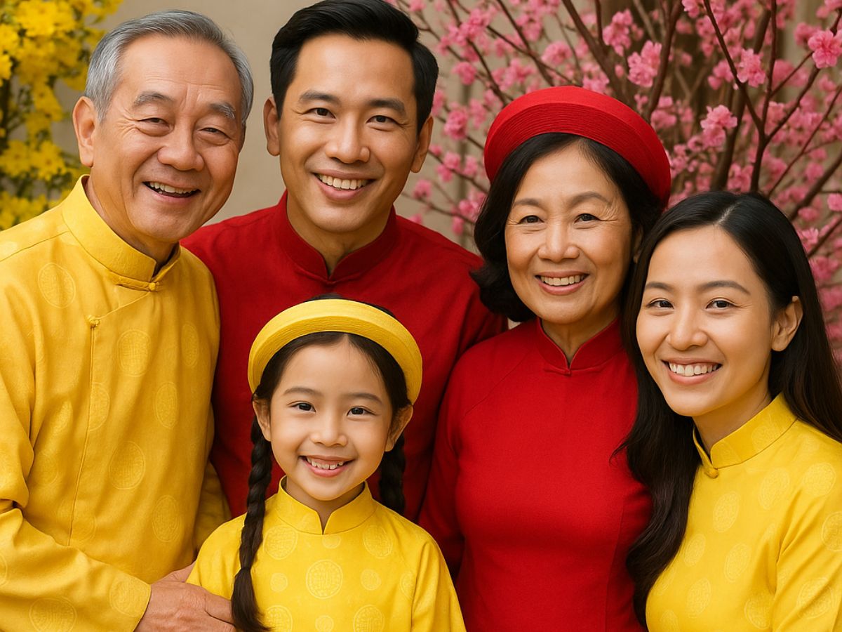 Trang phục chỉn chu giúp không khí ngày Tết rộn ràng hơn