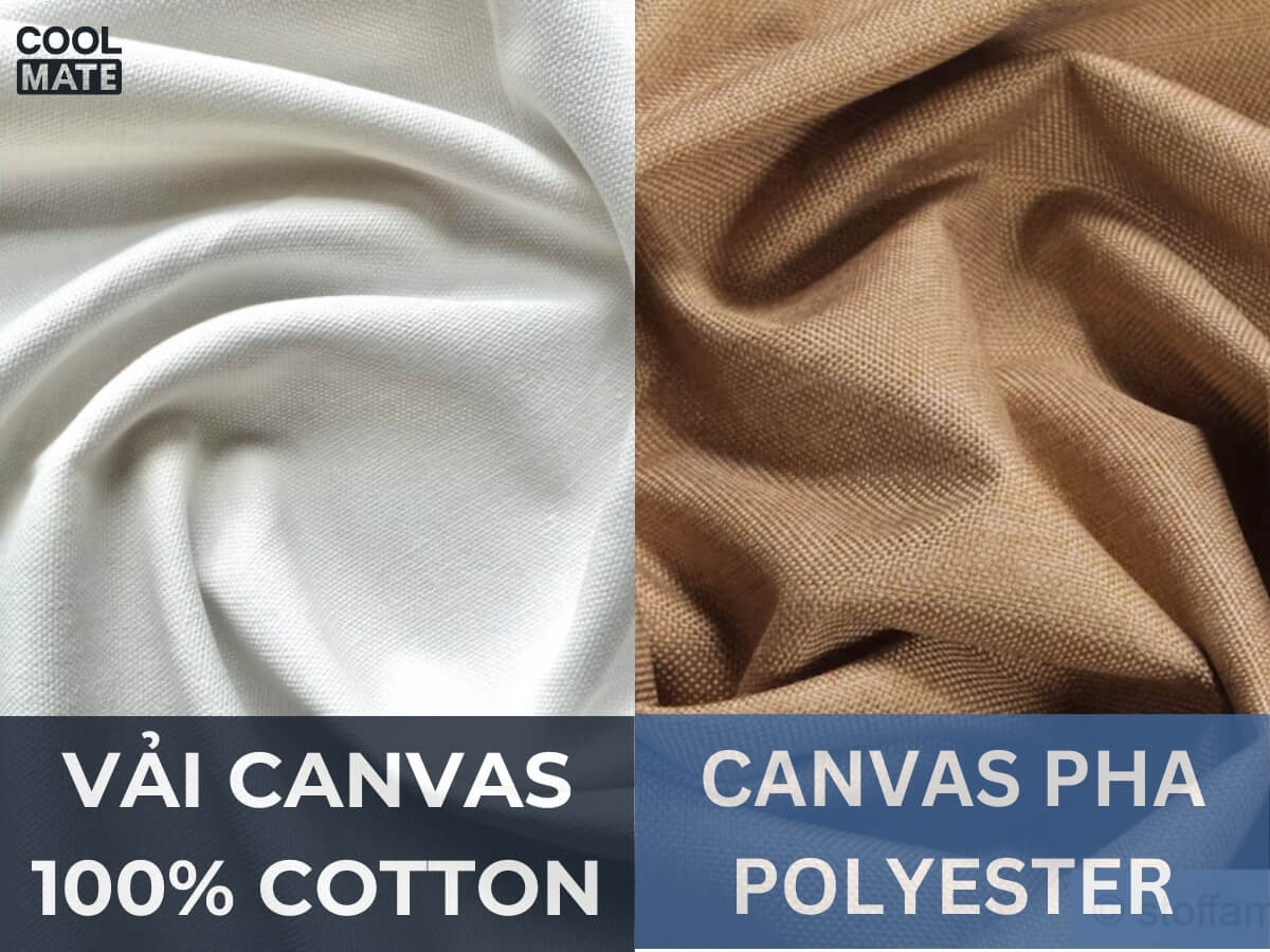 Canvas 100% cotton và Canvas pha polyester