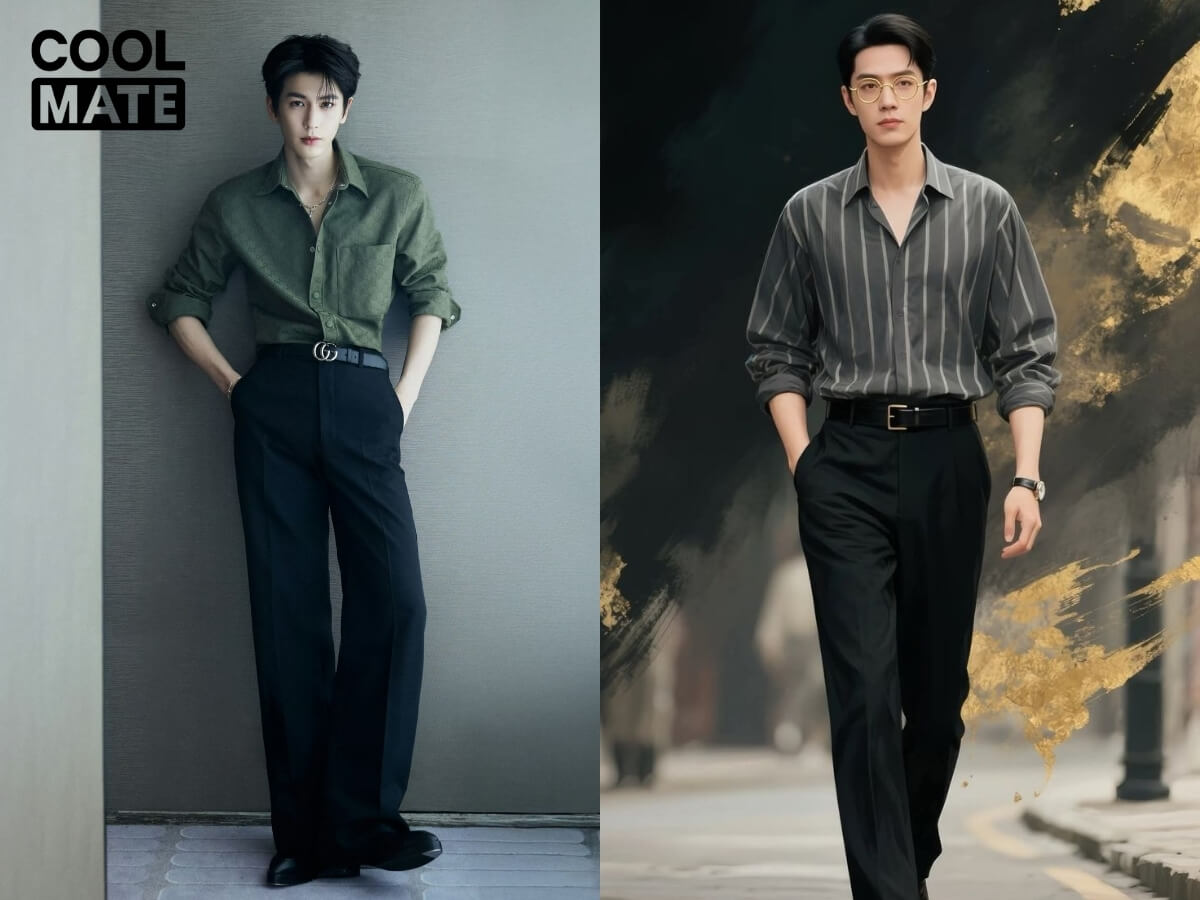 Chọn áo sơ mi nam theo dáng người lưng dài, chân ngắn