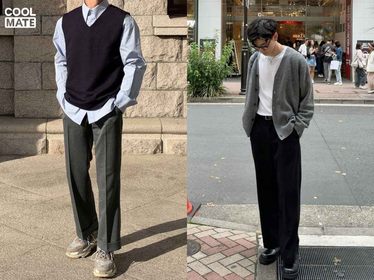 Phối quần tây với áo len/áo nỉ