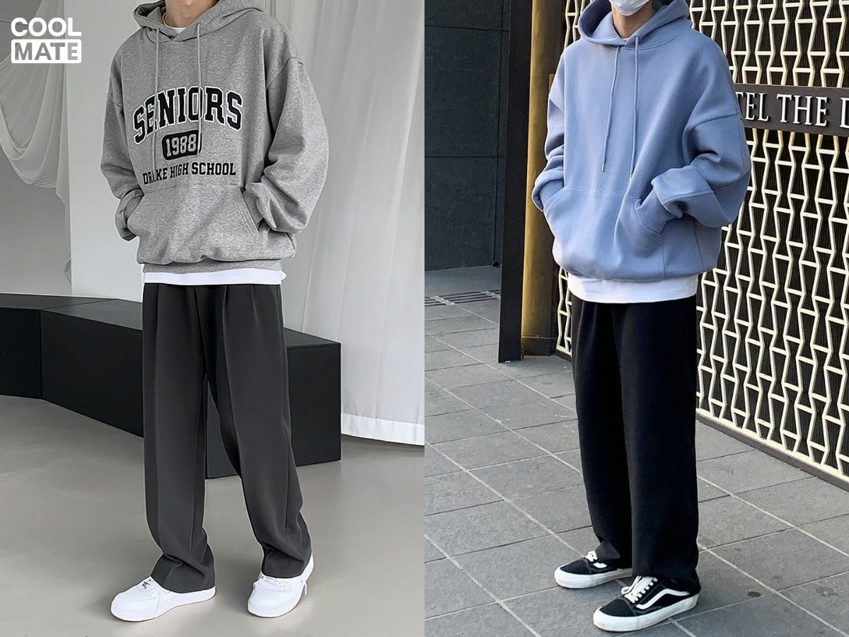 Phối quần tây với áo Hoodie
