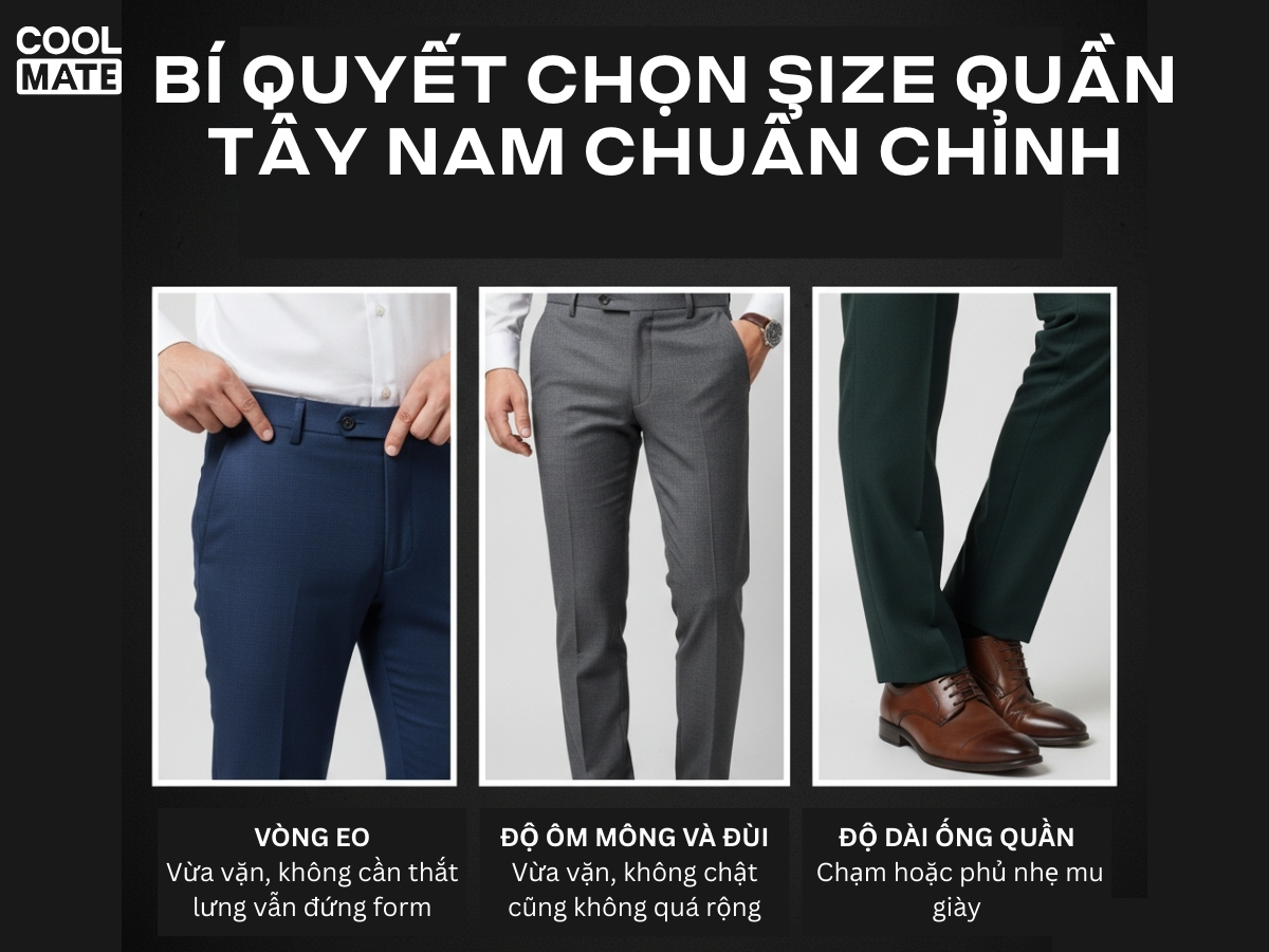 Bí quyết chọn size quần tây nam chuẩn chỉnh
