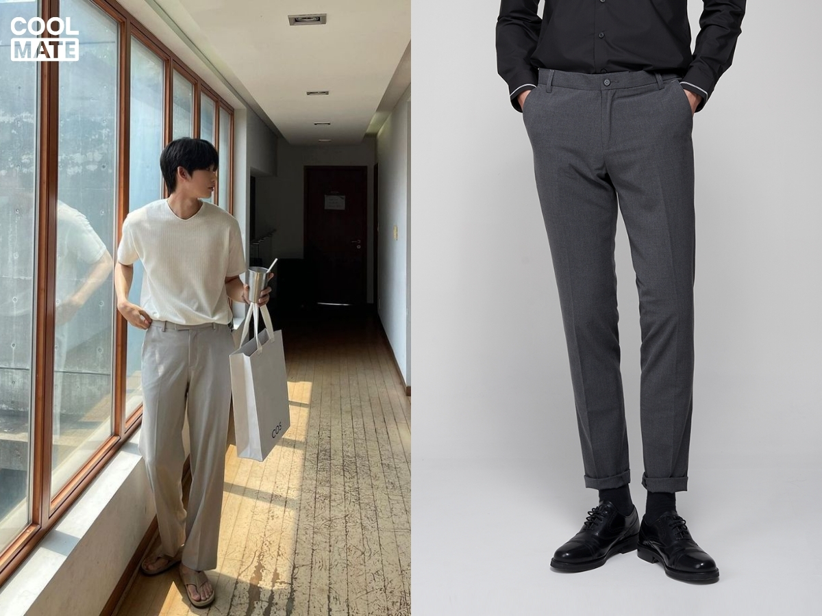 phối đồ với quần tây xám