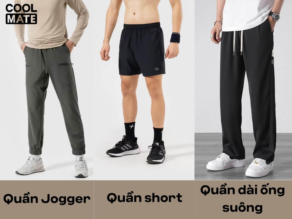 Các kiểu dáng và form quần thể thao