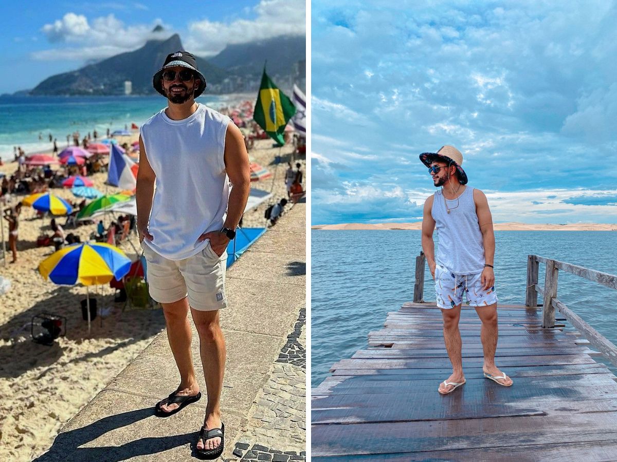 Áo ba lỗ cùng là item được ưu ái khi ra biển