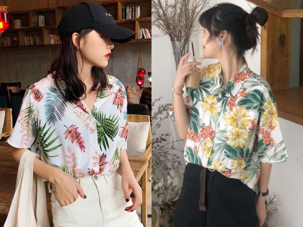 Phối đồ với áo sơ mi Hawaii cho các cô nàng