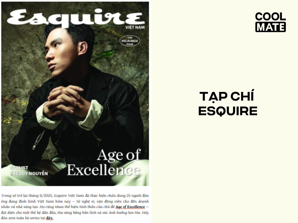 Esquire là tạp chí thời trang nam nổi tiếng xây dựng hình ảnh anh em đầy nam tính
