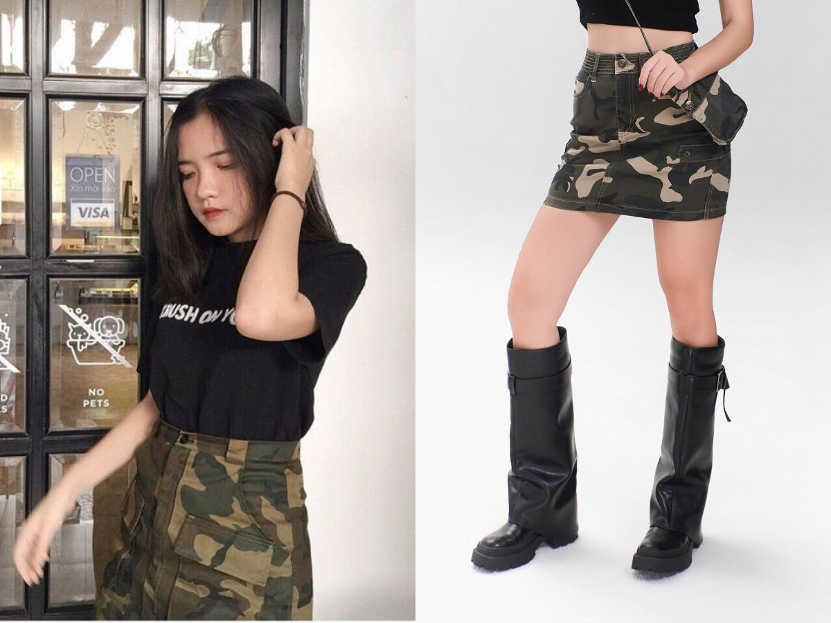 cách phối đồ với họa tiết Camouflage