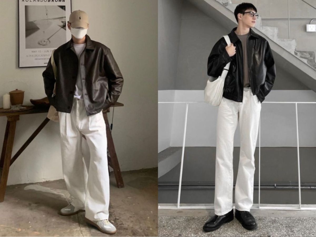 Phong cách đơn giản, tinh tế cùng áo thun trơn cùng quần jean trắng