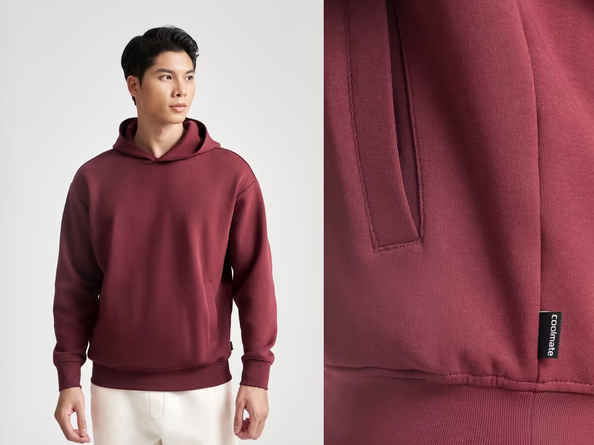 Vải nỉ bông của áo hoodie Coolmate