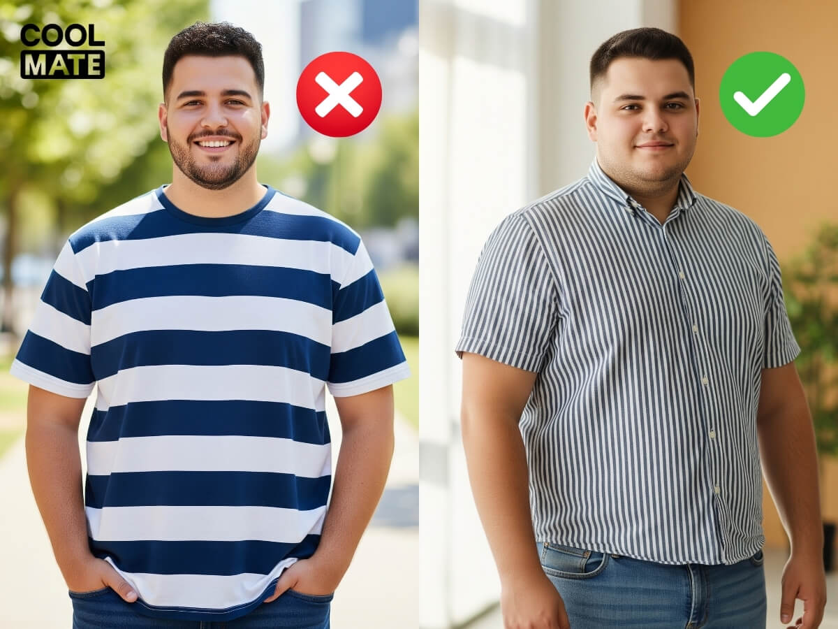 Chọn kiểu sọc phù hợp vóc dáng: sọc dọc cho người đậm, sọc ngang cho người gầy