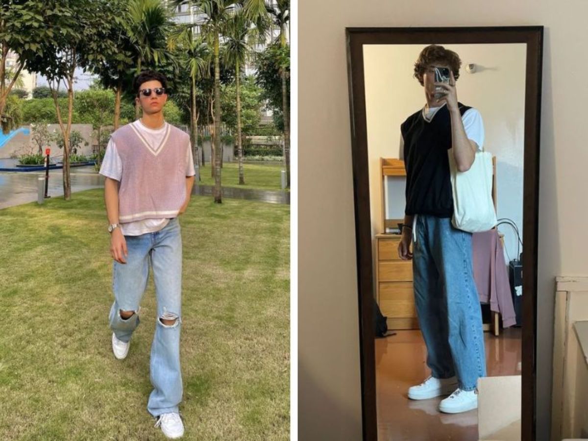 Phối với áo thun công thức này đơn giản nhưng không bao giờ lỗi mốt