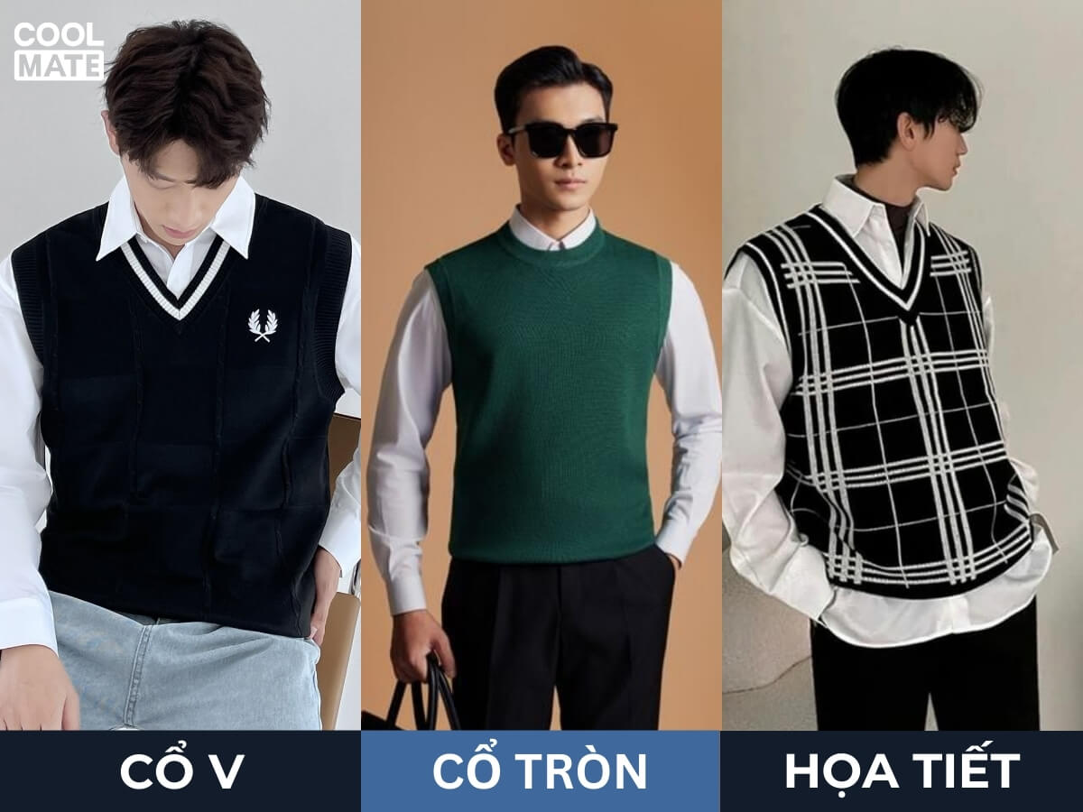 sự đa dạng trong mẫu mã của áo gile nam