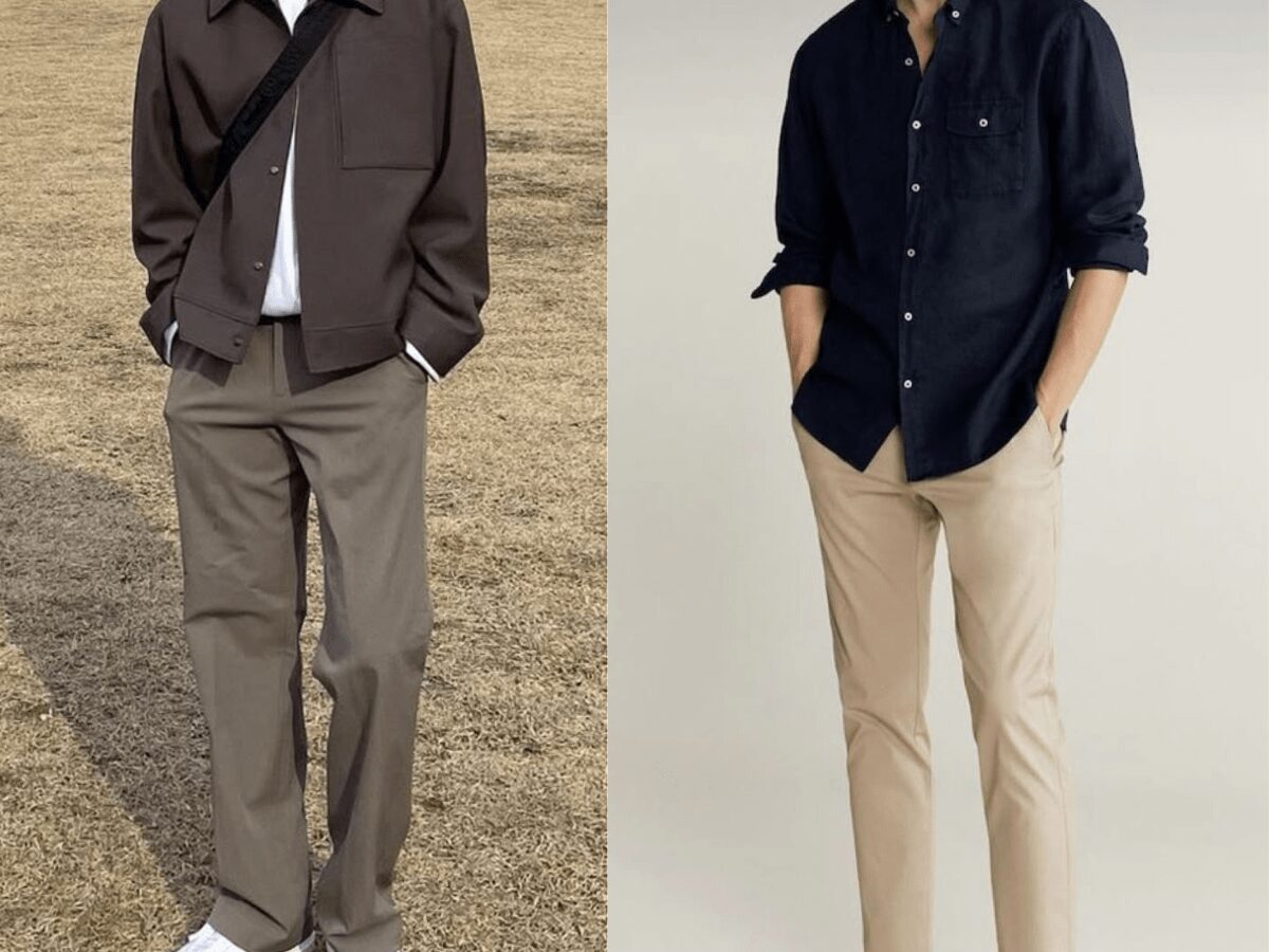 Outfit khi kết hợp với quần kaki/chinos