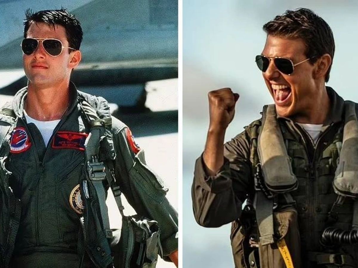 Cận cảnh Tom Cruise đeo kính Aviator trong phim Top Gun