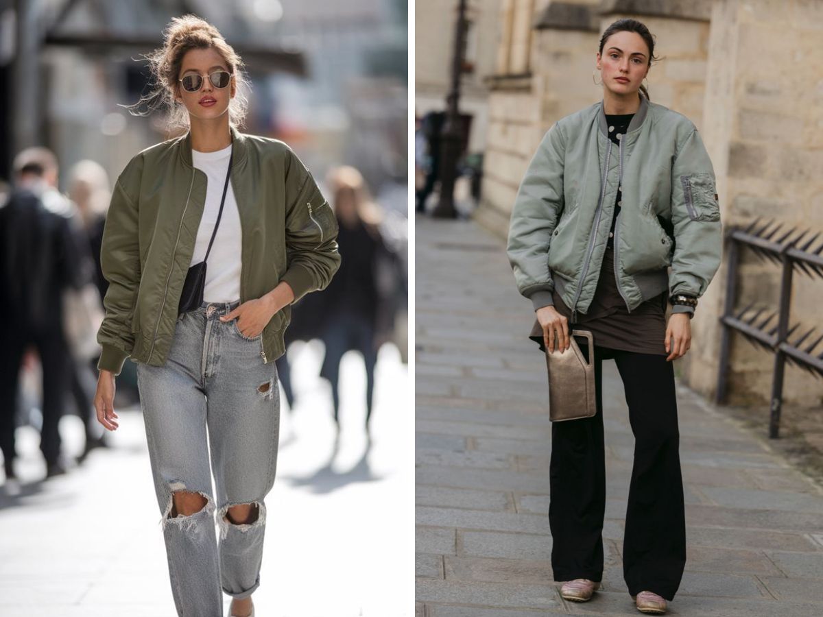 Có vô vàn cách phối áo khoác bomber cho chị em