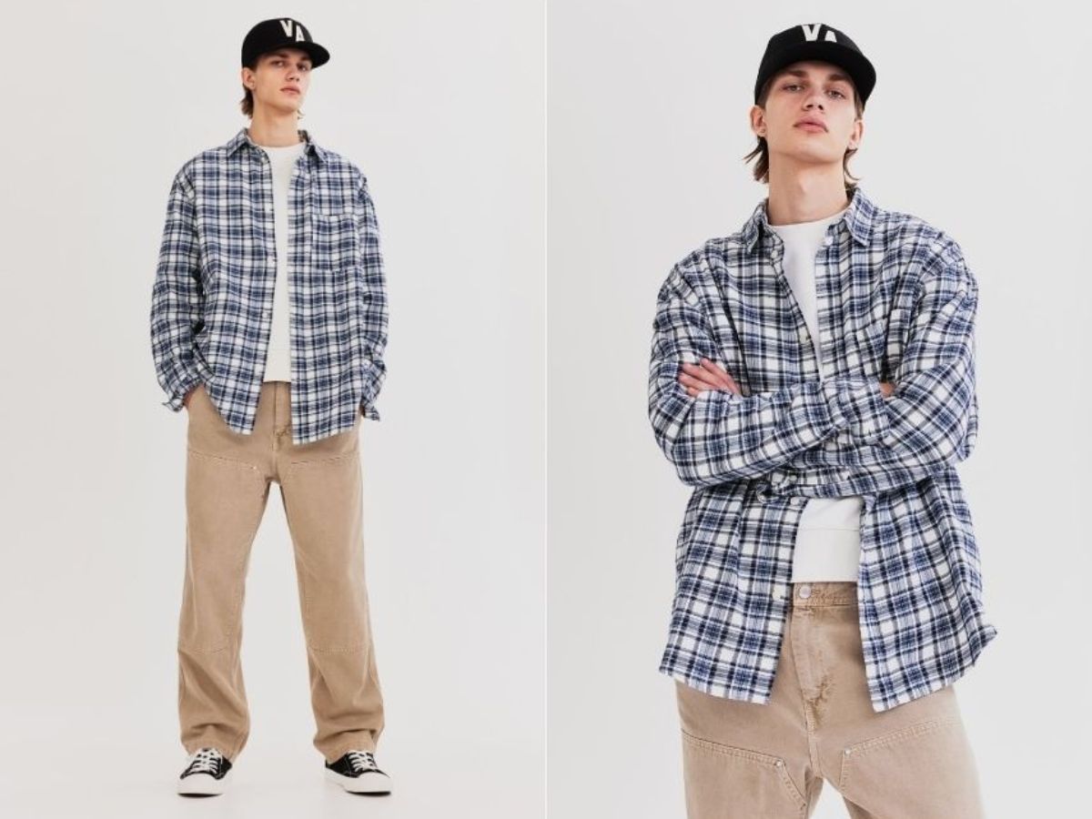 Sơ mi flannel và sơ mi denim vẻ ngoài bụi bặm, cá tính