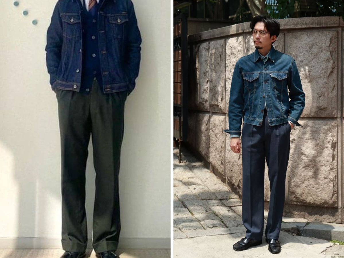 Denim Jacket và Quần Tây
