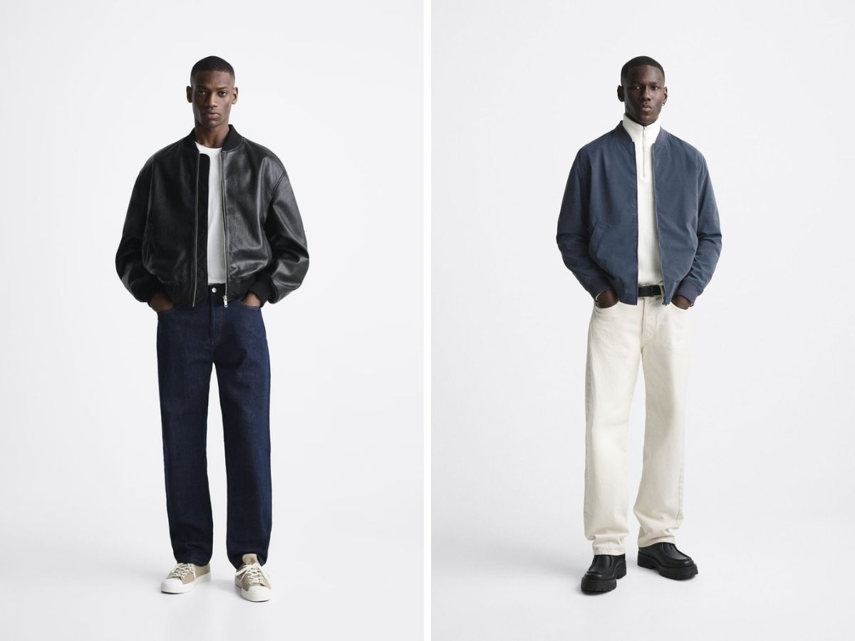 Áo khoác bomber có thể kết hợp với áo thun hoặc áo len