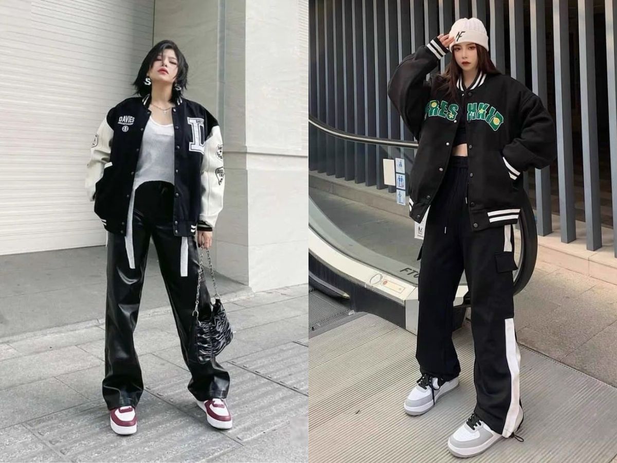 Phong cách phối đồ nữ cùng Varsity Jacket Local Brand