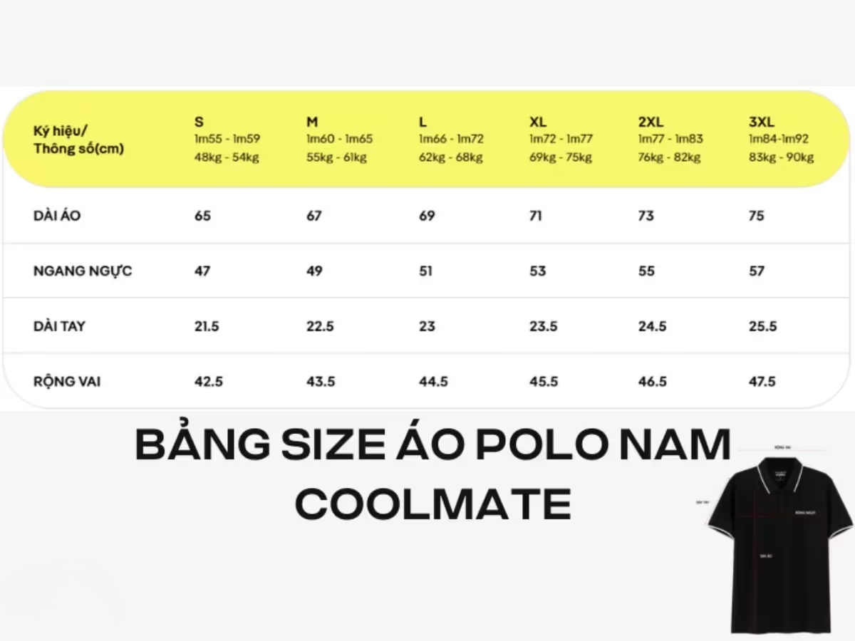 Hướng dẫn chọn size áo nam