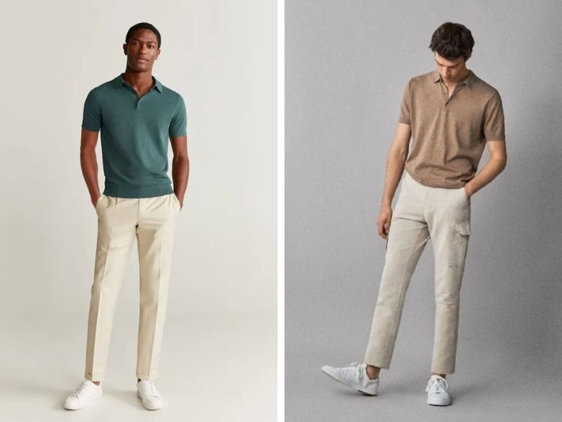 Quần âu phối với giày sneaker chuẩn gu