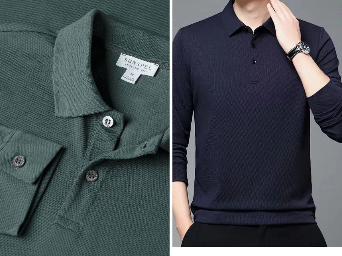 Sản phẩm từ cotton pique thuộc top áo polo nam dài tay anh em nên sở hữu