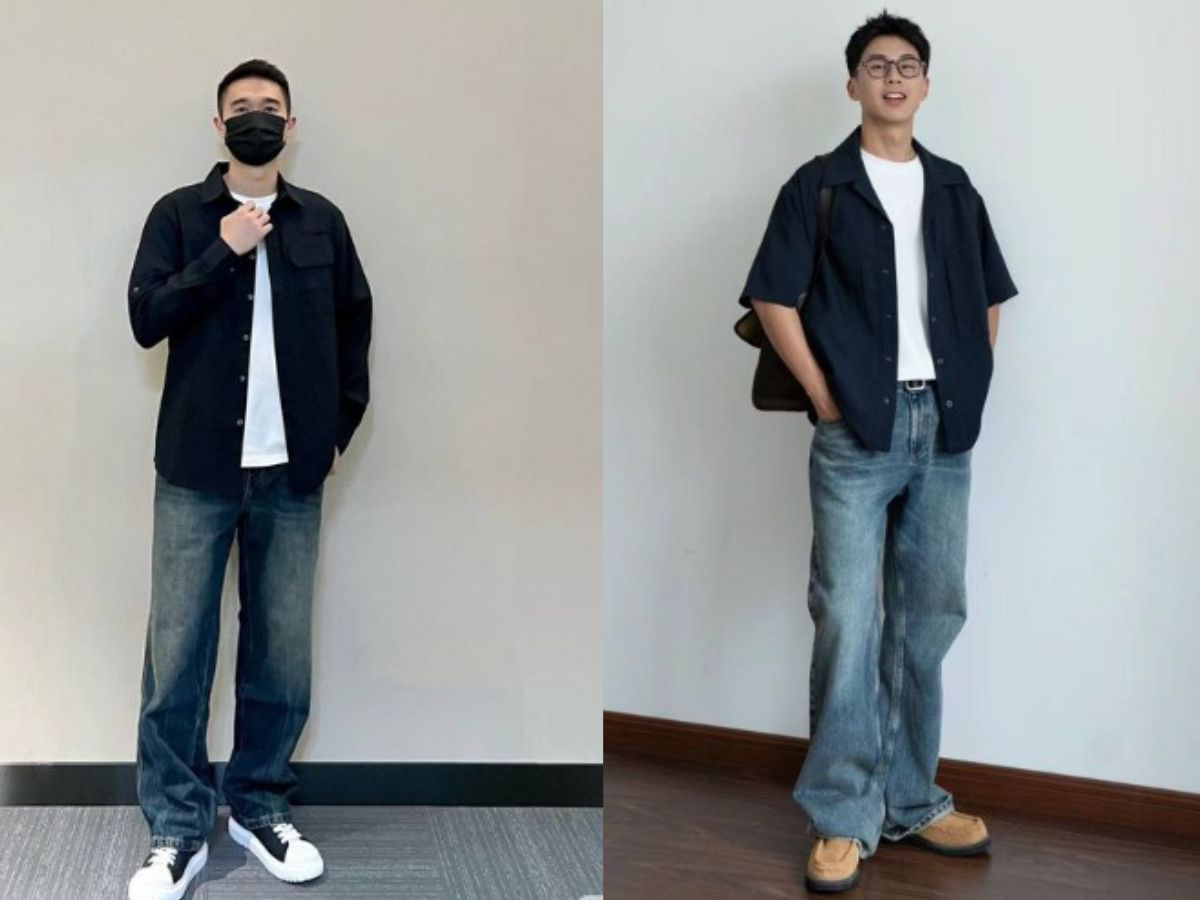 top áo sơ mi oversize nam