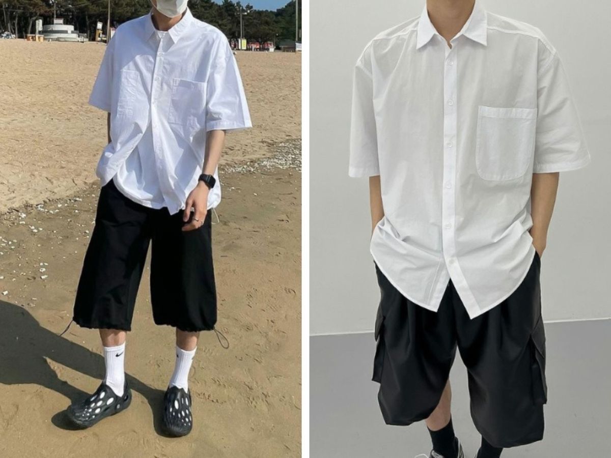 top áo sơ mi oversize nam