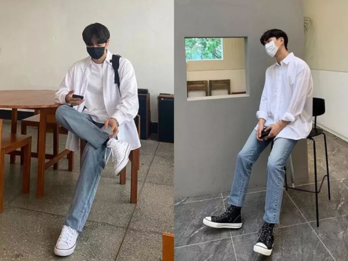 top áo sơ mi oversize nam