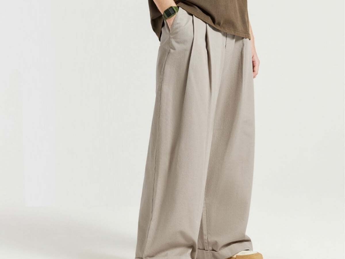 Quần ống rộng xếp ly