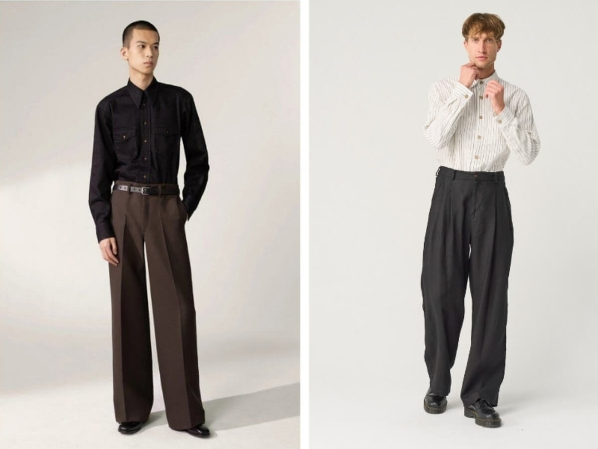 Quần ống rộng cạp cao