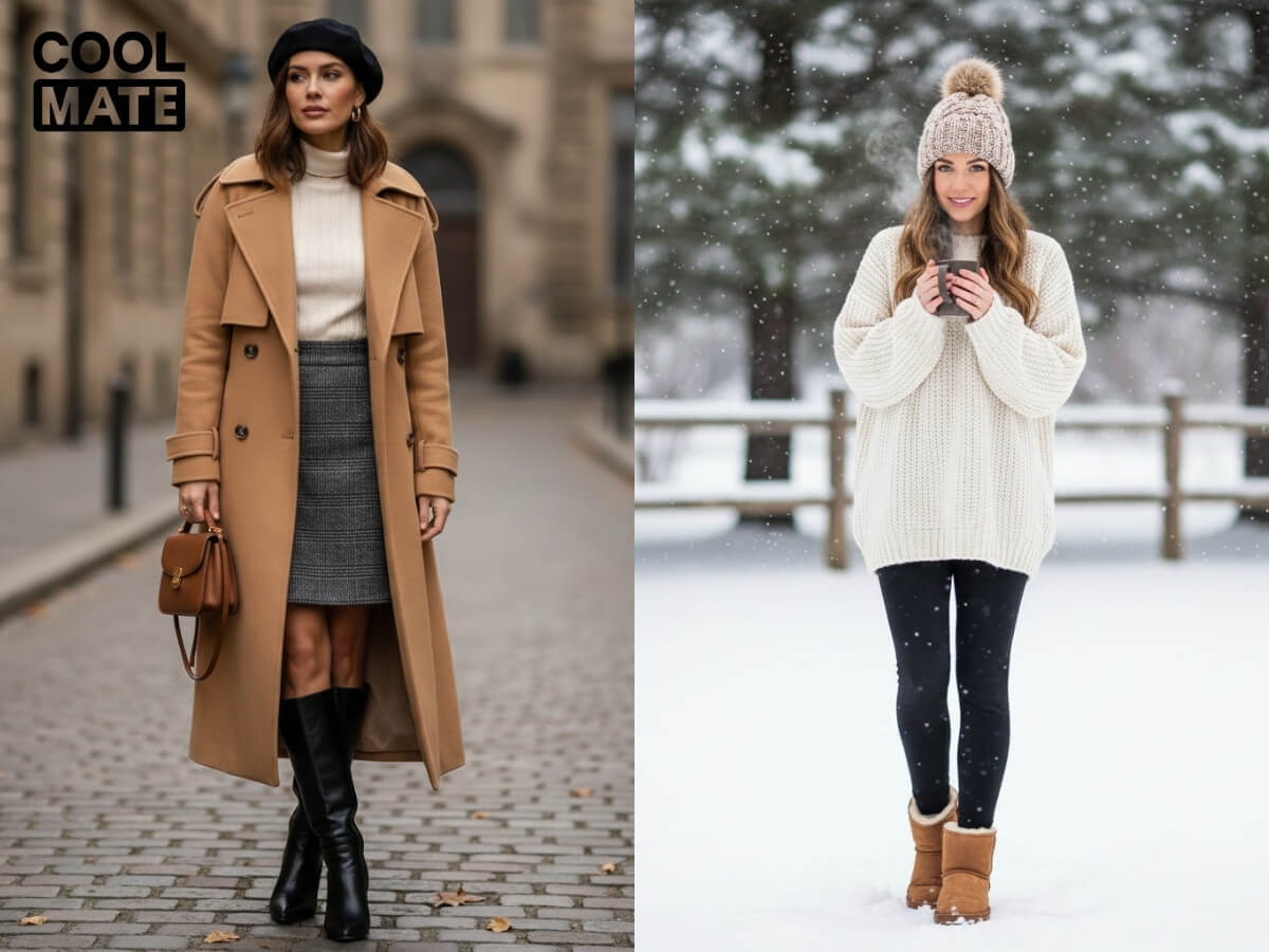 Mix đồ du lịch mùa đông cho nữ với thời tiết lạnh sâu
