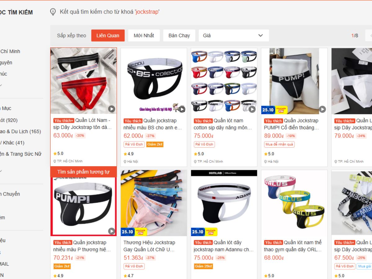 Bạn có thể mua quần jockstrap trên sàn thương mại điện tử