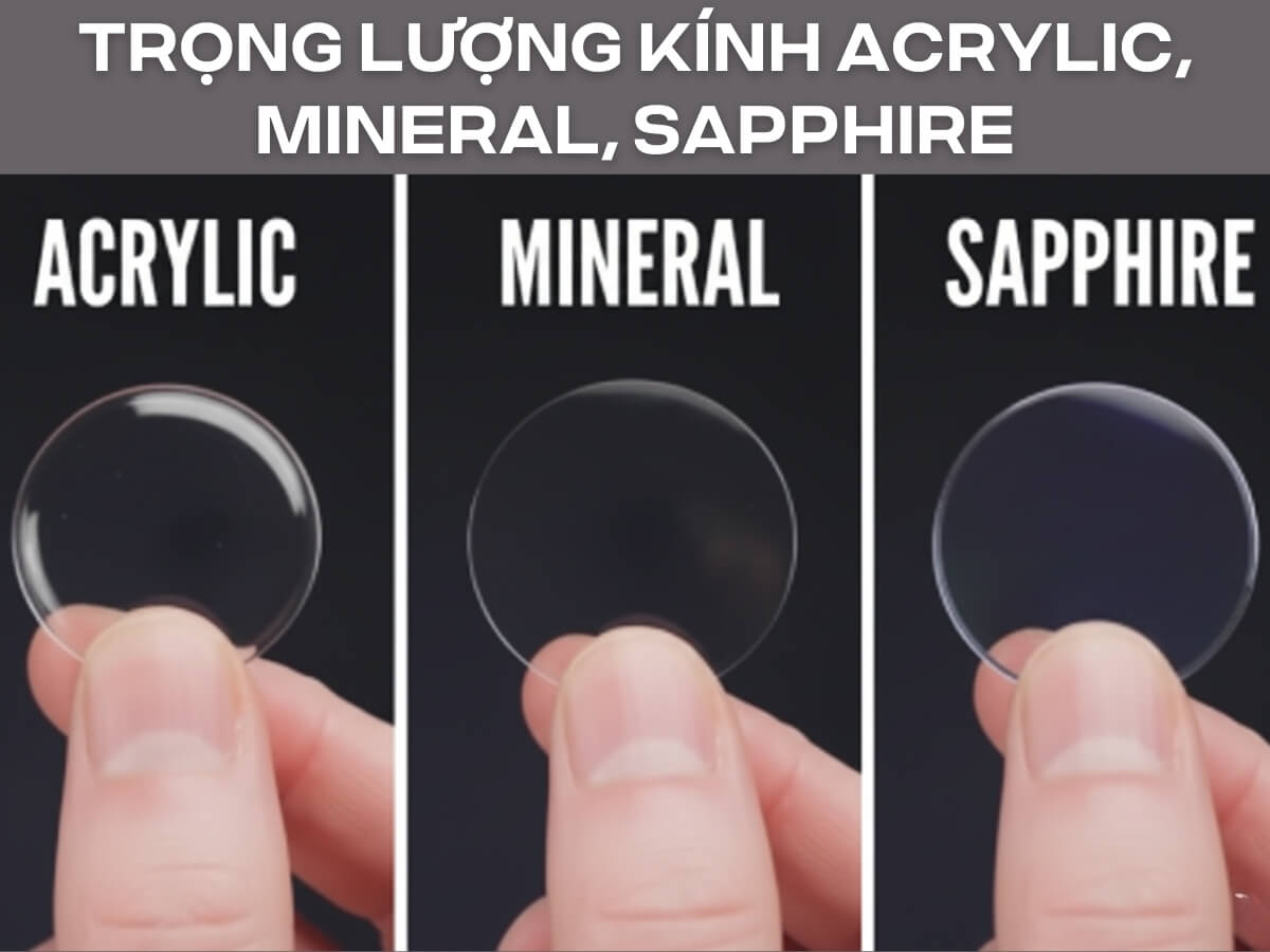 Kính Mineral nặng hơn nhựa hoặc acrylic, có thể gây cảm giác nặng khi đeo lâu