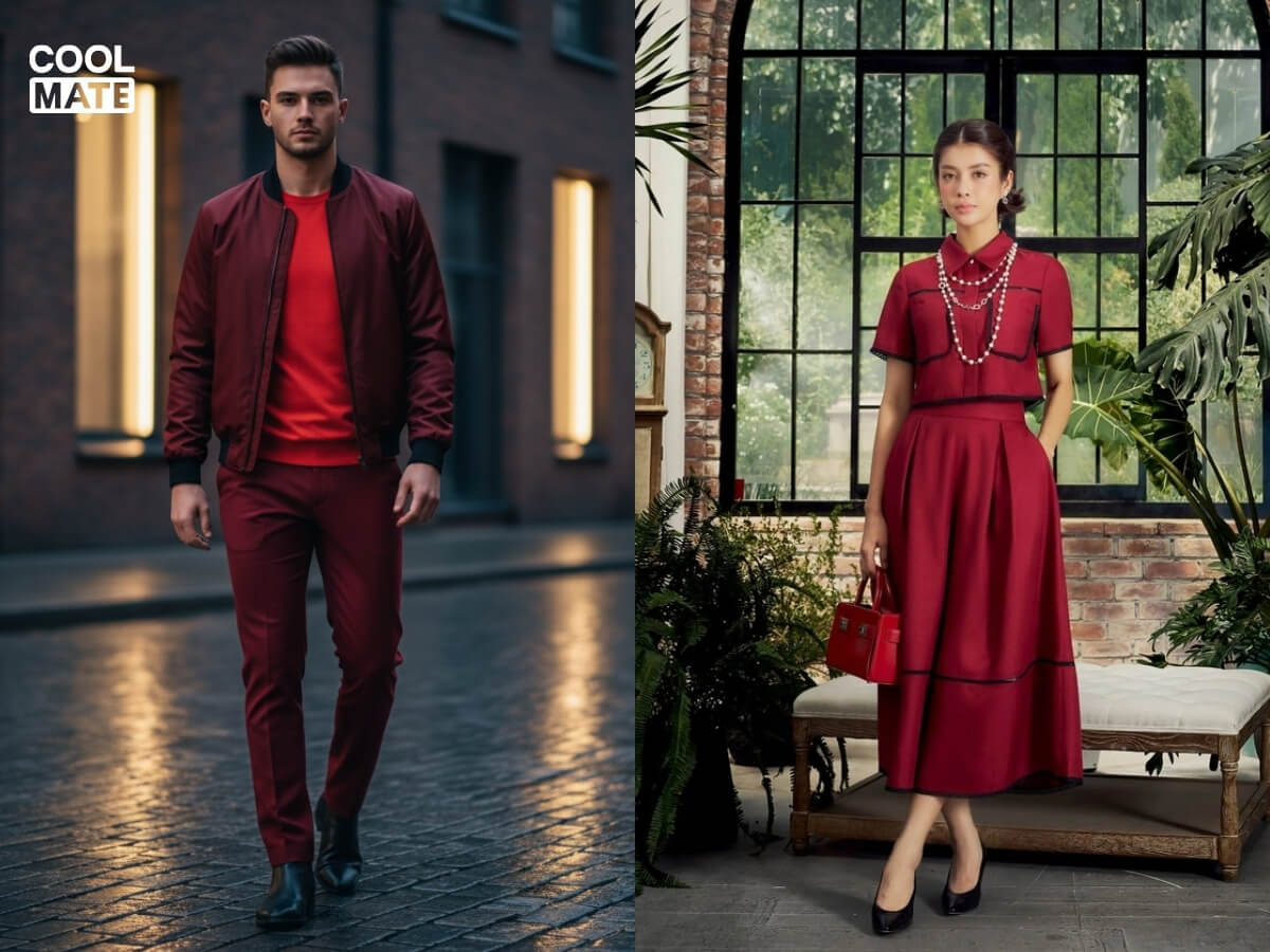 Màu đỏ phối cùng màu đỏ